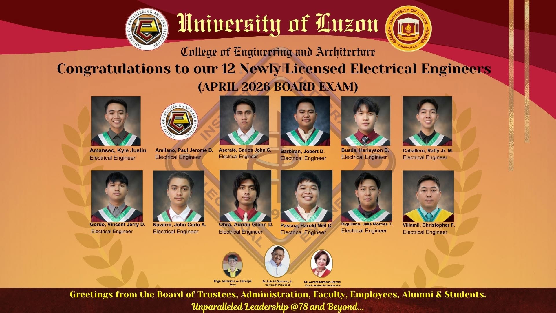 12 Newly Registered Electrical Engineers