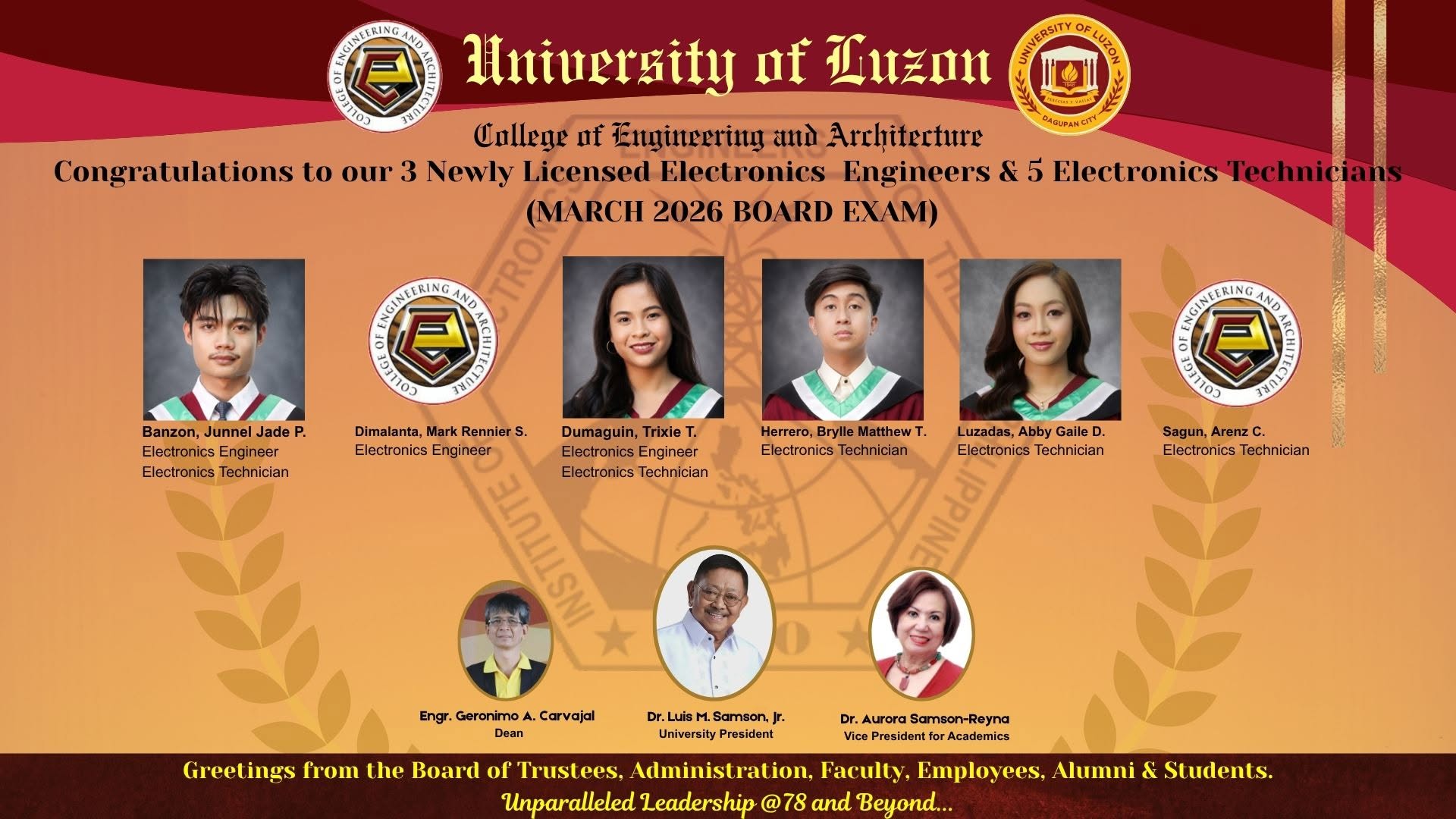 3 Newly Registered Electronics Engineers & 5 Electronics Technicians