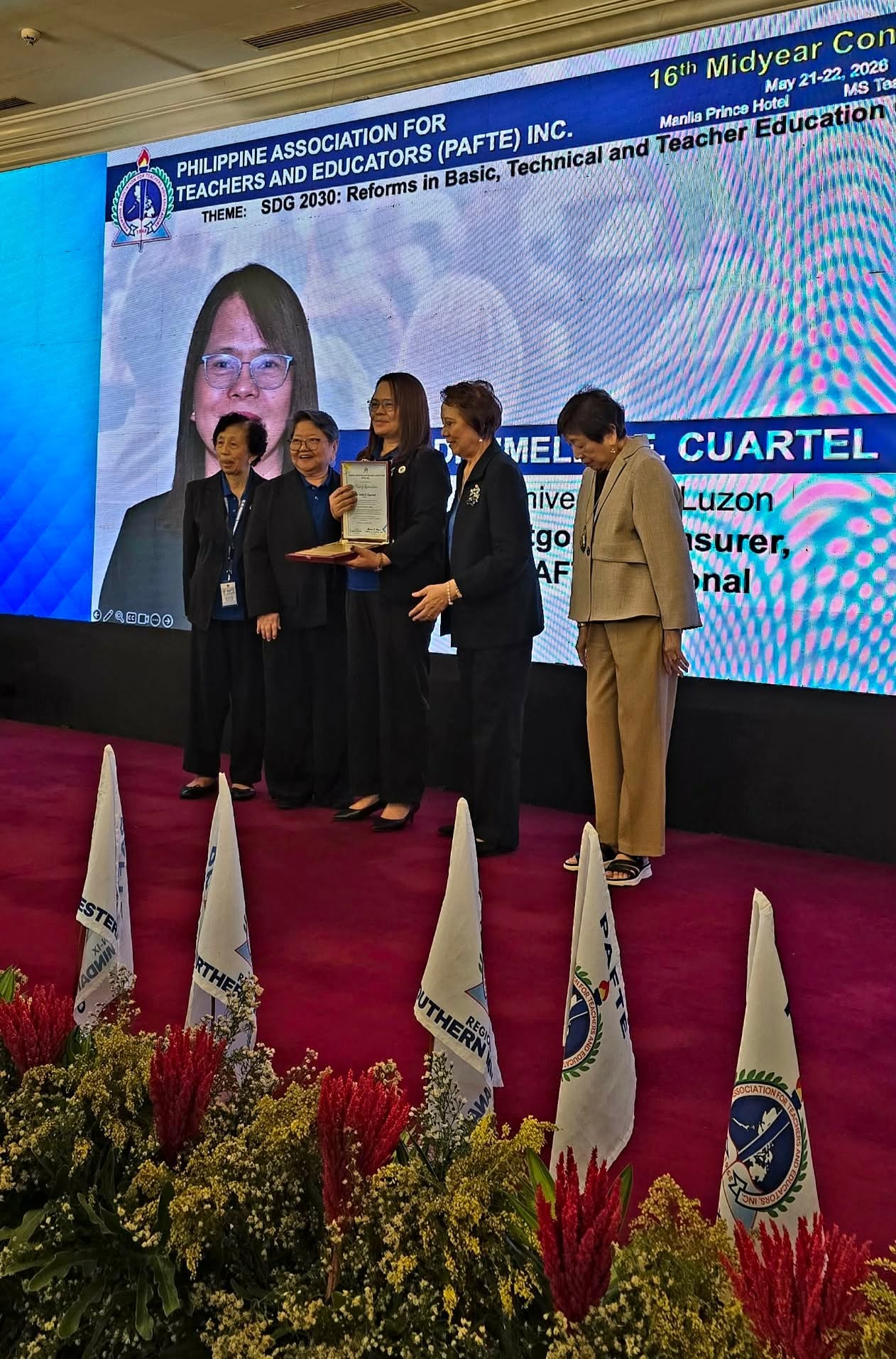 Plaque of Appreciation by the Philippine Association for Teachers & Educators